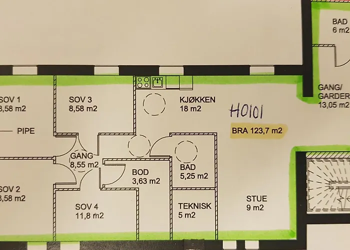 Lejlighed The Old Printing House H0101 - 4 Bedroom